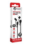 Cablu Audio Lemontti USB A&C-USB-C, material: Aliaj aluminiu, Nailon impletit, lungime 1,2m, - iesire USB-A la USB-C: 5V/2A Max 10W,  iesire USB-A la Lightning: 5V/2.4A, iesire USB-C la Lightning: 5V/3A 9V/2A 12V/1.5A 15V/2A 30W Max, iesire USB-C la USB-C: 20V/3A 60W MAX , incarcare si transfer