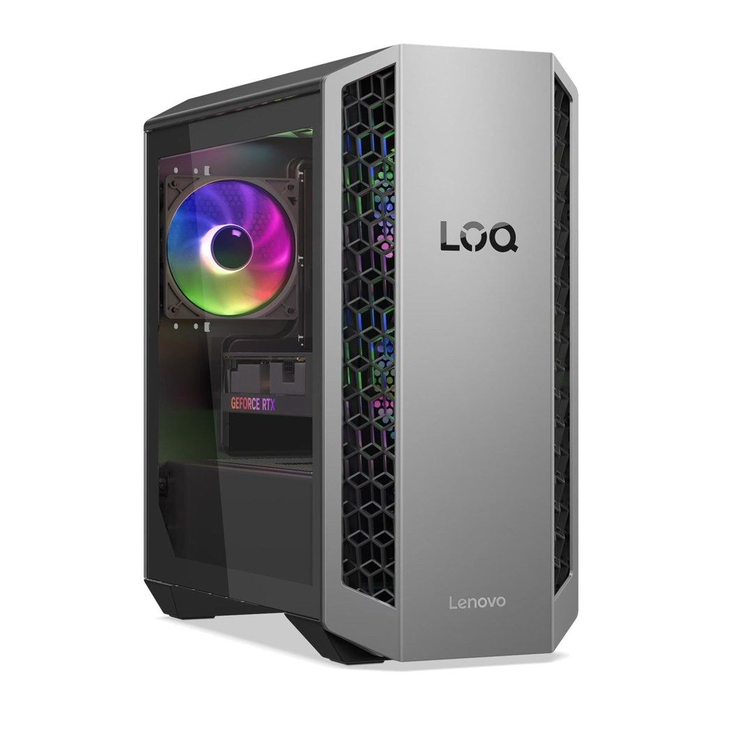Desktop PC Lenovo LOQ Tower 26ADR10 Midi Tower, AMD Ryzen 7 - 8745HX (8 C / 16 T, 3.60 GHz - 5.10 GHz, 32 MB cache, 55 W), 32 GB DDR5, 1 TB SSD, Fara unitate optica, Nvidia GeForce RTX 5060 Ti 16 GB, 500 W, Windows 11