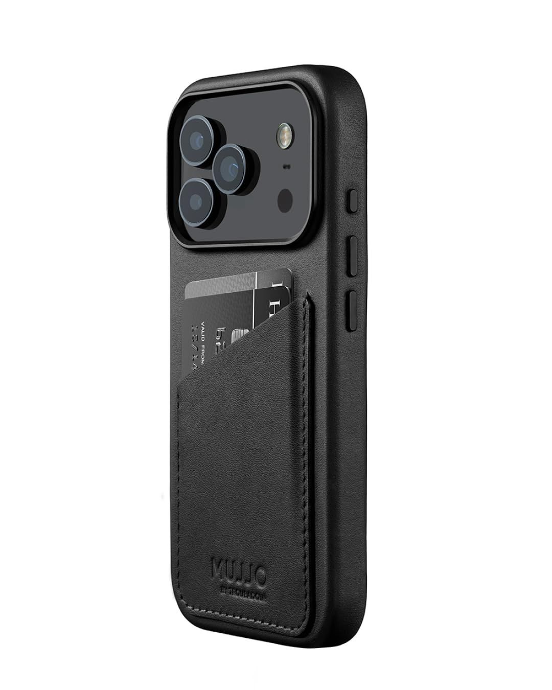 Mujjo Wallet Leather Case - etui skórzane do iPhone 17 Pro kompatybilne z MagSafe (black)