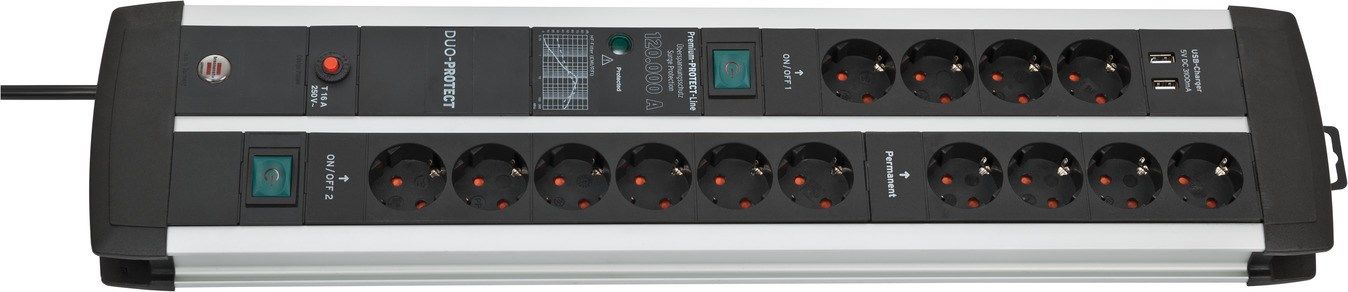 Brennenstuhl Power Strip PPL Duo 14x 3m 2xUSB