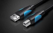 Cablu USB imprimanta Vention, 1m, USB-A 2.0 (T) la USB-B 2.0 (T), PVC, negru  VAS-A16-B100  (timbru verde 0.08 lei) -6922794717572