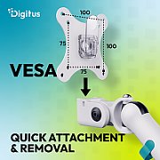 Digitus DA-90472 sistem montare monitor/stand 88,9 cm (35 ) Birou Alb