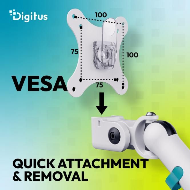 Digitus DA-90470 sistem montare monitor/stand 88,9 cm (35 ) Birou Alb