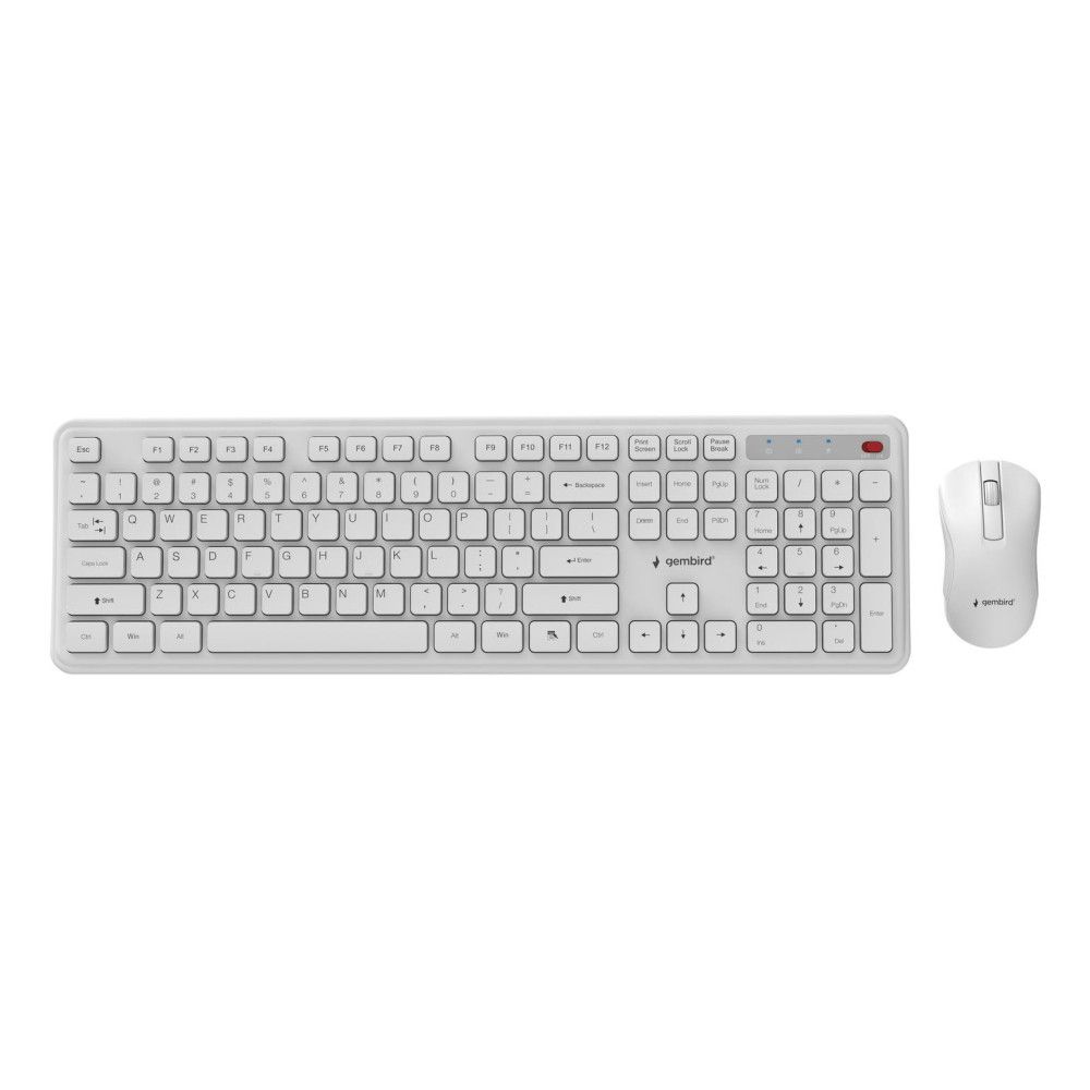 Gembird KBS-WPS-01 Slim Pro Business wireless desktop set  white  US layout