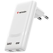 Incarcator Verbatim Fold 'n Go GaN 65W WhiteEU plug/2x USB-CPD3.0 up to 65W