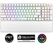 Tastatura Gaming Wireless ASUS X901 SCOPE II 96 WL/WHT/NXSW/US/PBT, Swithuri ROG NX Snow&Storm, Suport de Incheietura Detasabil, Alb