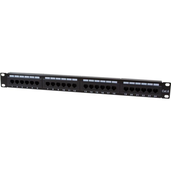PATCH PANEL LOGILINK 24 porturi,  UTP, Cat6, 1U pentru rack 19 , black,  NP0004