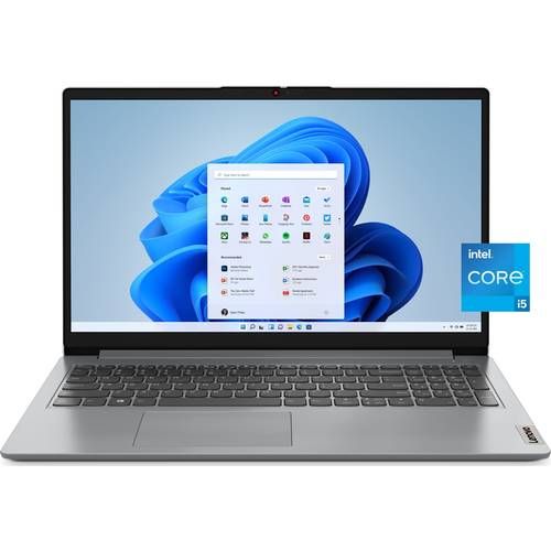Laptop Lenovo IdeaPad 1 15IRU7 82VG0026RM, 15.6 inch 1920 x 1080, Intel Core i5 1335U (10 C / 12 T, 1.3 GHz - 4.6 GHz, 12 MB cache, 55 W), 16 GB DDR4, 256 GB SSD, Intel Graphics, Windows 11 Home, Tastatura English, Cloud Grey
