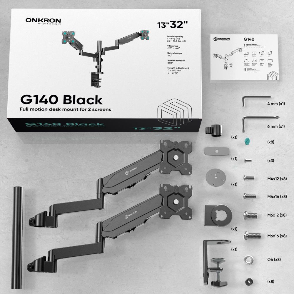 MONITOR ACC DESK MOUNT/13-32  BLACK G140-B ONKRON