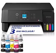 EPSON L3360 CISS COLOR INKJET MFP, Format: A4, Functii: Print, Copy, Scan, Viteza printare: 33ppm mono, 15ppm color, Rezolutie printare: 5.760 x 1.440 DPI, Rezolutie scanare: 1.200 DPI x 2.400 DPI, Format fisiere scanate: BMP, JPEG, PICT, TIFF, multi-TIFF, PDF, PNG, Senzor CIS, Capacitate hartie