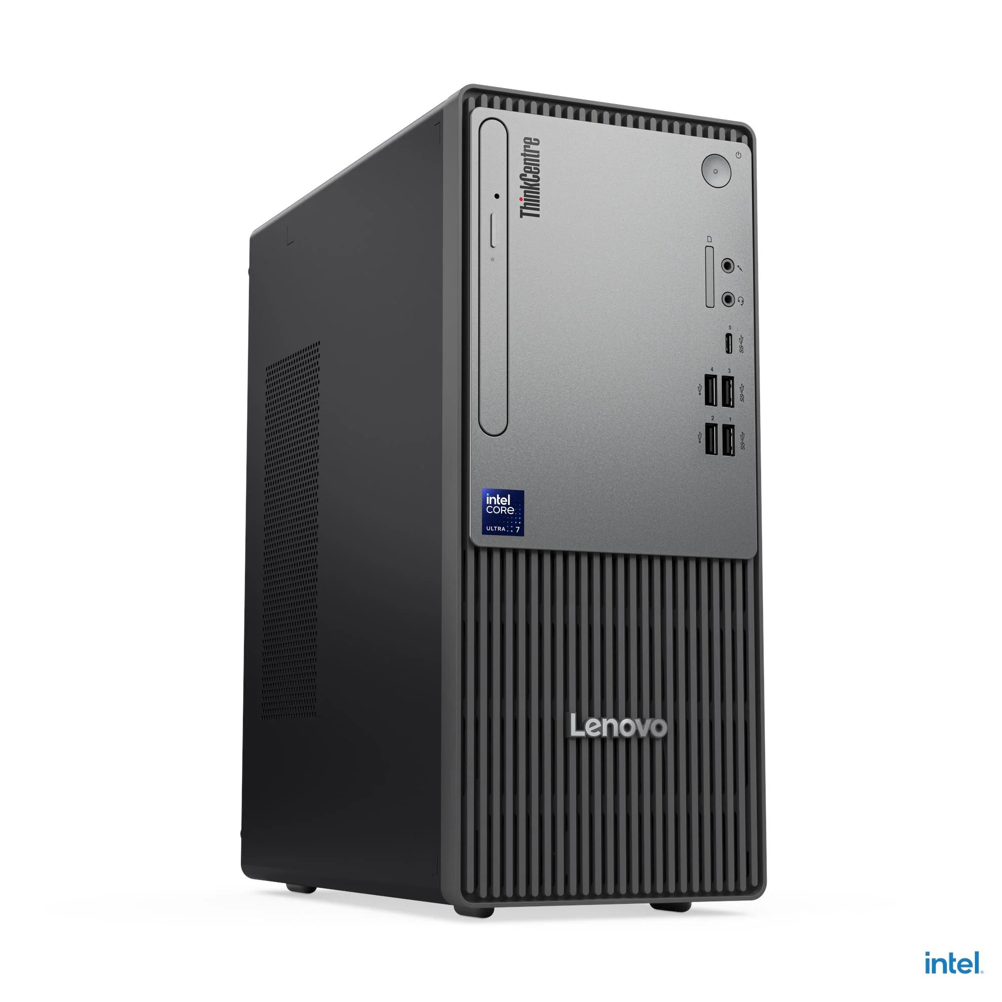 Desktop PC Lenovo ThinkCentre neo 50t Gen 5 Tower, Intel Core ultra 5 225 (10 C / 10 T, 2.20 GHz - 4.9 GHz, 20 MB cache, 65 W), 16 GB DDR5, 512 GB SSD, Fara unitate optica integrata, Intel Intel Graphics Partajata, Nespecificat, Windows 11 Pro