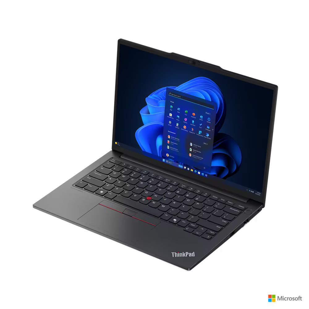 Laptop Lenovo ThinkPad E14 Gen 7 21U20053RI, 14 inch 2880 x 1800 pixeli, Intel Core ultra 7 258V (8 C, 2.2 GHz - 4.8 GHz, 12 MB cache, 17 W), 32 GB LPDDR5x, 1 TB SSD, Intel 140V, Fara sistem de operare, Tastatura English (EU), Black