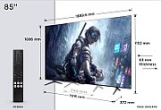 Televizor TCL QD-MiniLED 85T8D, 215 cm, Smart Google TV, 4K Ultra HD, 144Hz, Onkyo