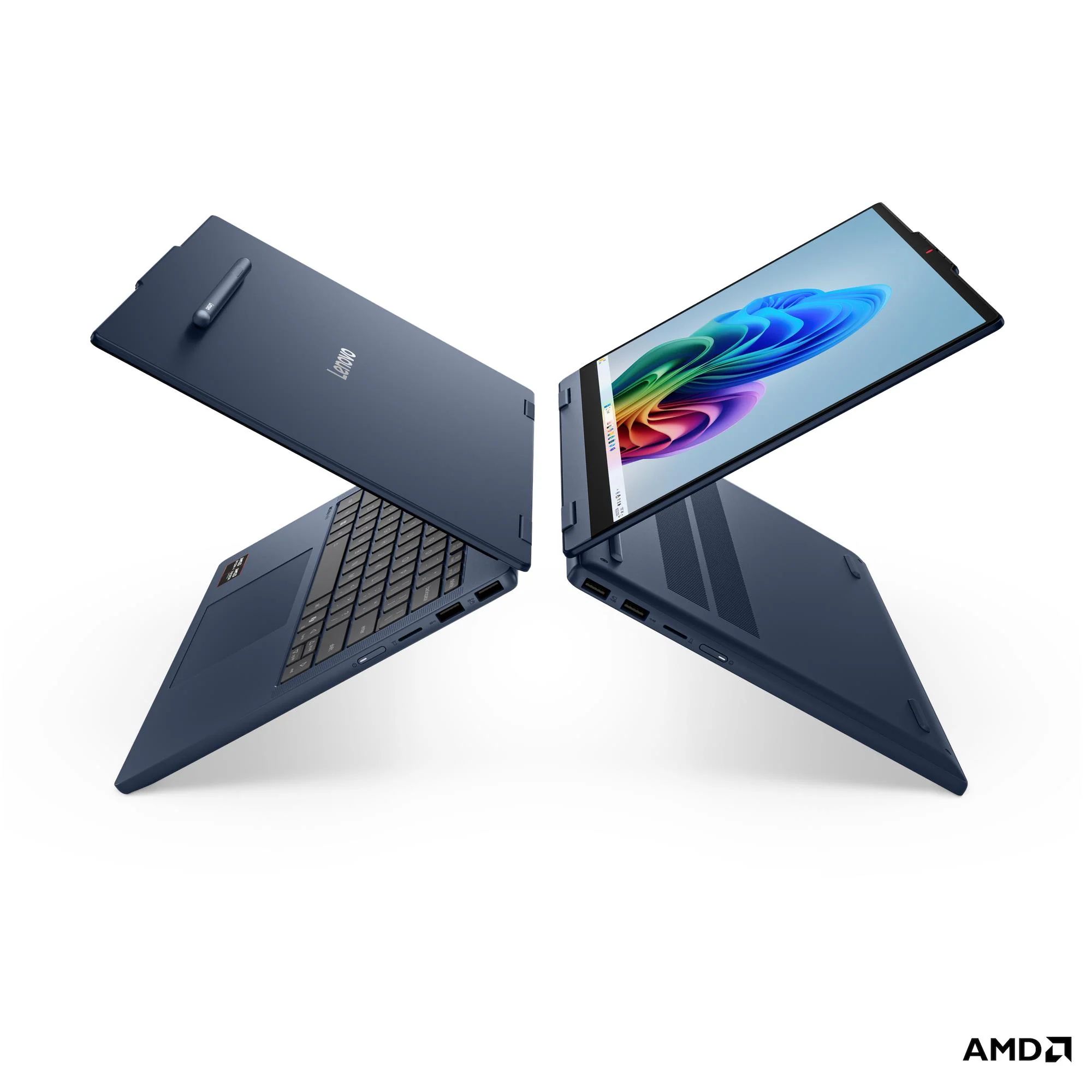 Laptop Lenovo IdeaPad 5 83UJ0030RM, 14 inch 1920 x 1200 Touchscreen, AMD Ryzen 7 250 (8 C / 16 T, 3.3 GHz - 5.1 GHz, N/A cache, N/A), 16 GB DDR5, 1 TB SSD, AMD AMD Radeon 780M, Free DOS, Tastatura English, Cosmic Blue