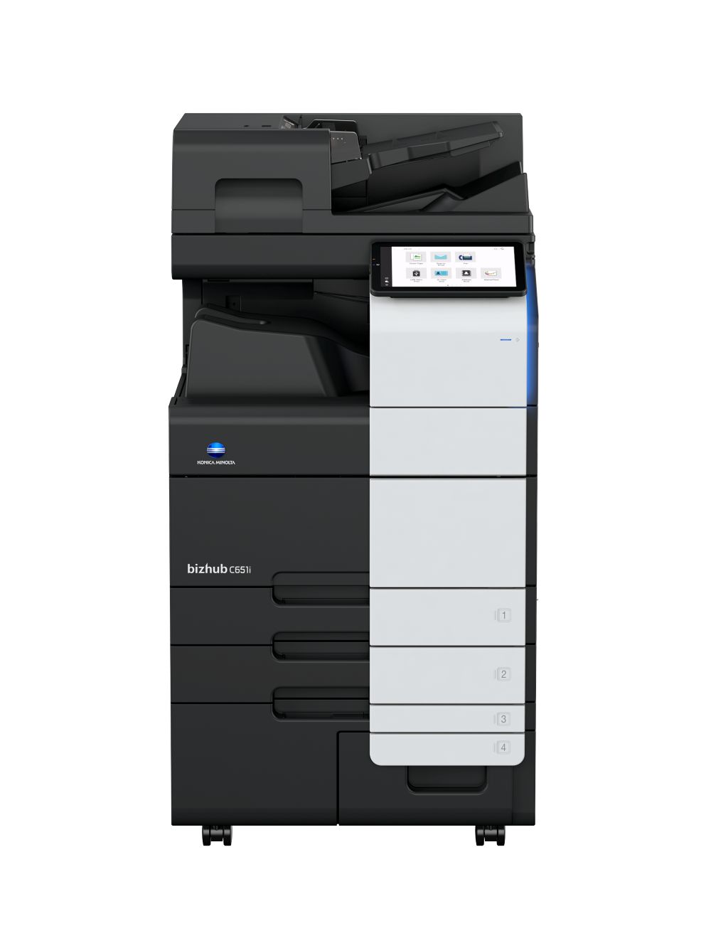 BIZHUB C651i include ADF DUAL SCAN  300 de coli + set tonere TN-626 K/C/M/Y 28000 pagini negru, 28000 pagini color + tava OT-513 + masa DK-516x