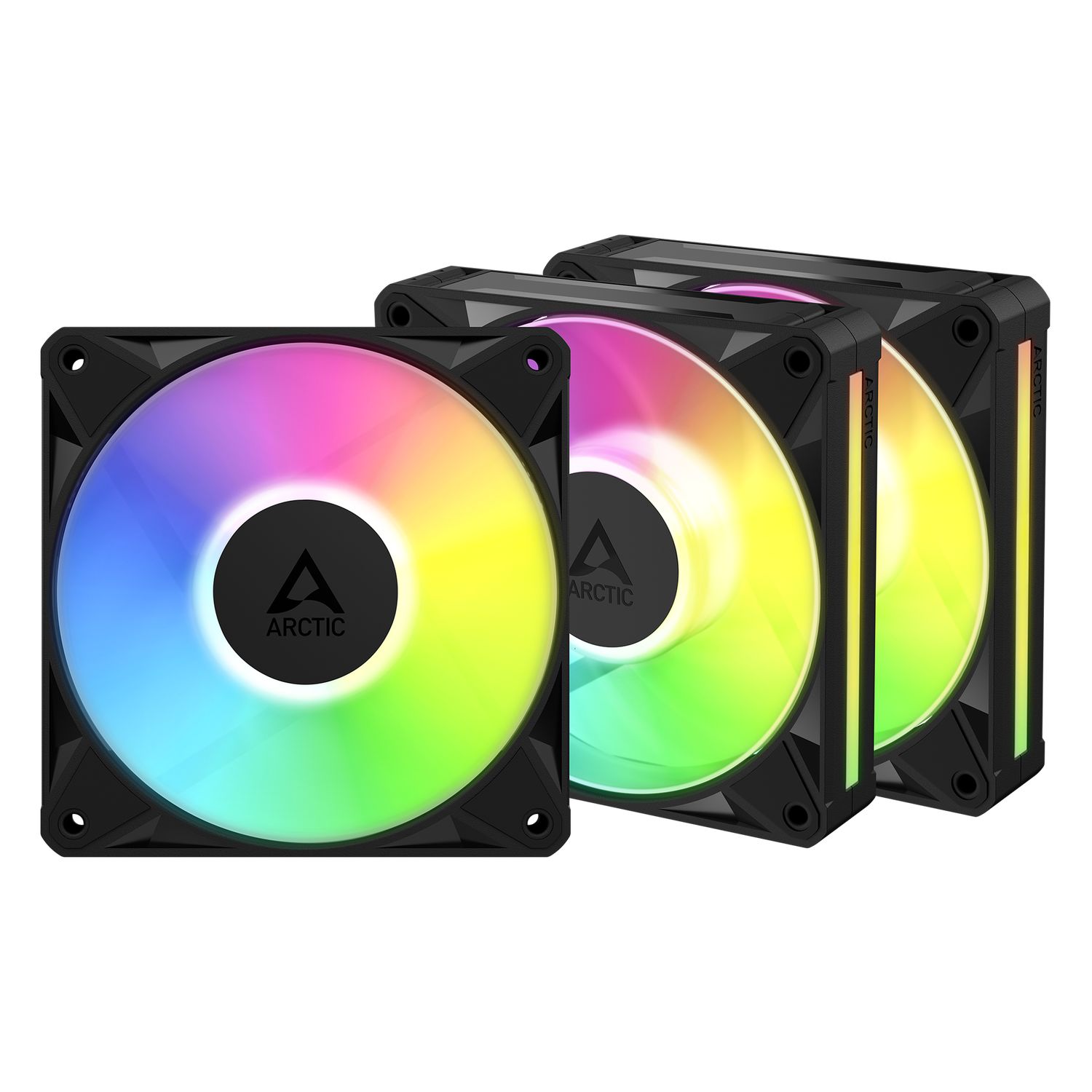 Set 3 ventilatoare Arctic  BioniX P14 A-RGB , 140mm, 450 - 3000 RPM, FDB, 76 cfm, 4-Pin PWM | 3-pin ARGB, negru,  ACFAN00341A  (timbru verde 0.54lei)