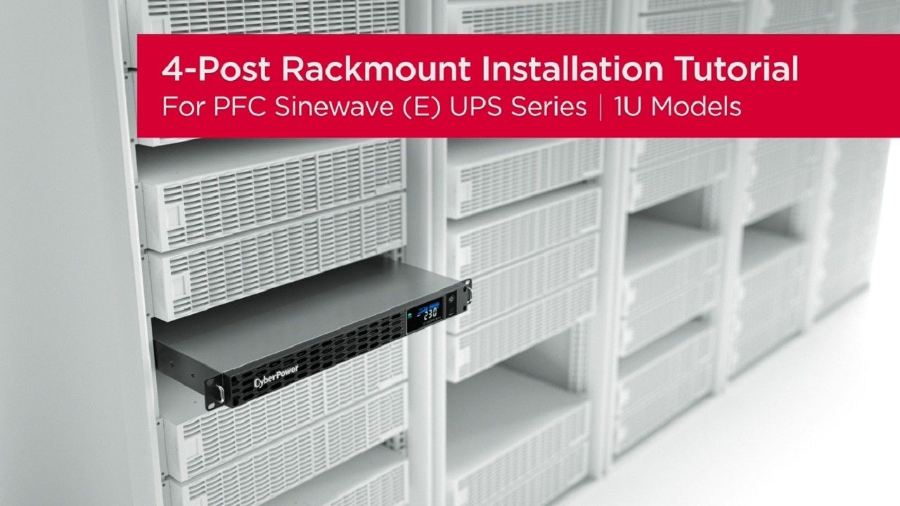 UPS Cyber Power CP700EIPFCRM1U, 700 VA, 420 W, cu management, line-interactive, AVR, 6x C13, 1x C14, 2x RJ45, 1x USB, 6V/8Ah Lead-acid, 1 – 10 min., LCD, Rack 1U, Negru