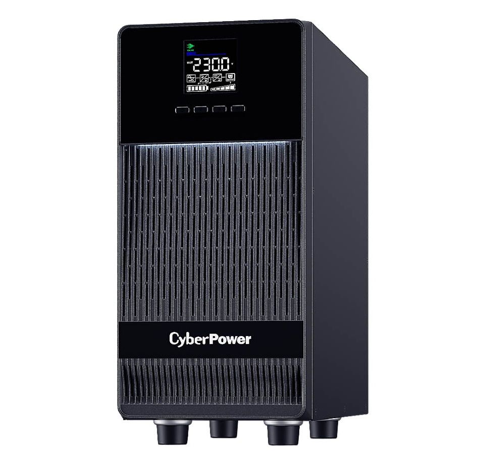 UPS Cyber Power OLS3KECR, 3000 VA, 2700 W, cu management, on-line, AVR, 4x Schuko, 2x C13, 1x USB, 12V/9Ah Lead-Acid, 11 - 20 min., Tower, Negru