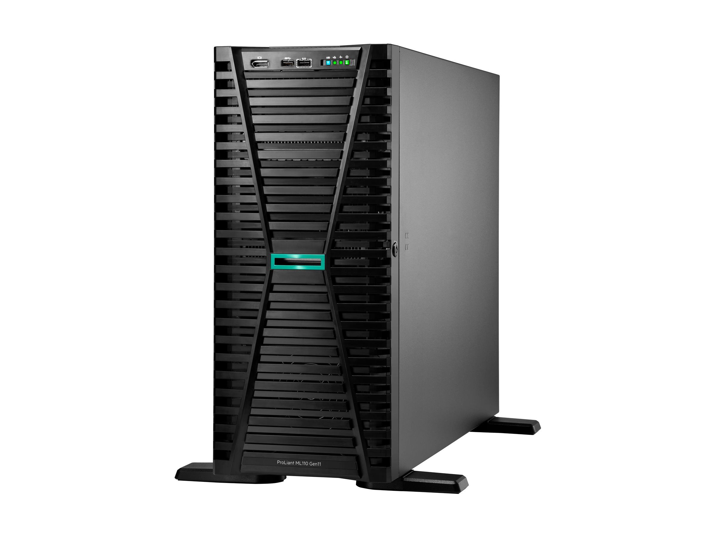 Server HPE ProLiant ML110 Gen11, Tower, Intel Xeon Silver 4510 (12 C / 24 T, 2.40 GHz - 4.10 GHz, 30 MB cache, 150 W), 128 GB DDR5 ECC, 2 x 480 GB SSD, 8 x SFF, HPE MR408i-o Gen11, Fara, 2 x 1000 W