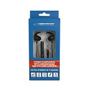 CASTI STEREO cu fir si microfon Esperanza, control volum, negru  EH199K