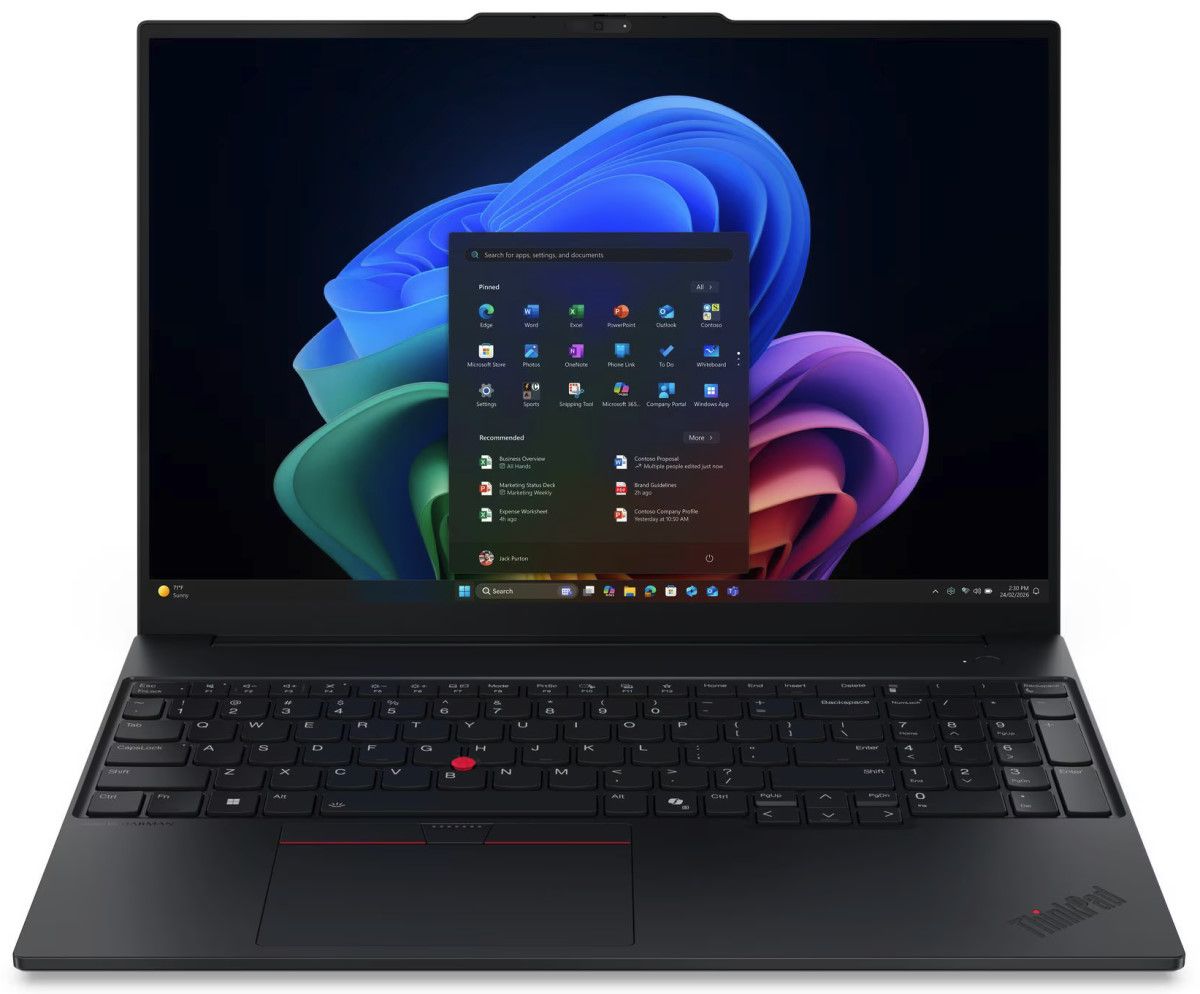 Laptop Lenovo ThinkPad E16 Gen 4 21YC008SGE, 16.0 inch 1920 x 1200, Intel Core Ultra 7 355 (8 C / 8 T, N/A - 4.7 GHz, 12 MB cache, N/A), 24 GB DDR5, 512 GB SSD, Intel Intel Graphics, Windows 11 Pro, Tastatura German, Black