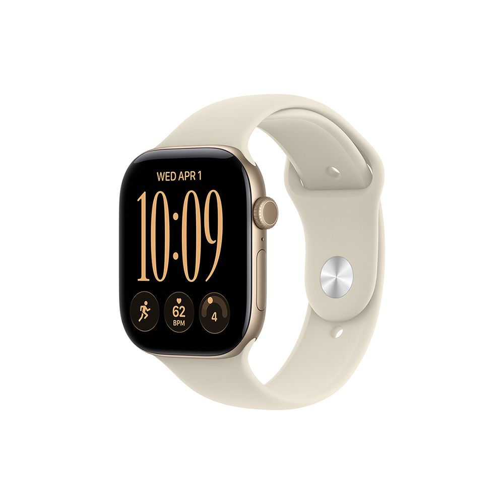 Apple Watch Series 12 GPS + Cellular 42mm Light Gold Aluminium Case with Sand Sport Band - M/L