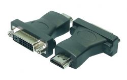 ADAPTOR video LOGILINK, HDMI (T) la DVI-D DL (M), conectori auriti, rezolutie maxima Full HD (1920 x 1080) la 60 Hz, negru,  AH0002  (include TV 0.06 lei)