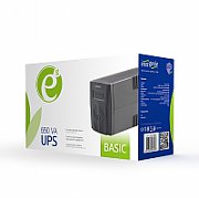UPS Gembird EG-UPS-B650, 650 VA, 390 W, fara management, line-interactive, 2x Schuko, Negru